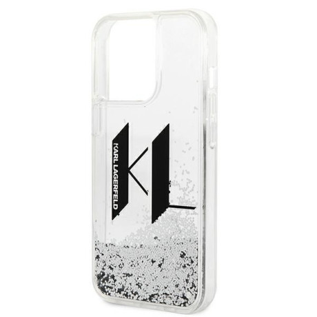Оригінальний чохол Karl Lagerfeld Liquid Glitter Big KL для iPhone 14 Pro Max - silver