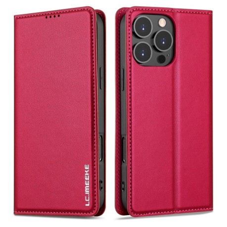 Чохол-книжка LCIMEEKE LC-001 Series для iPhone 16 Pro - червоний