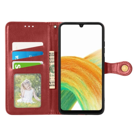 Чехол-книжка Retro Solid Color на Samsung Galaxy A13 4G - красный