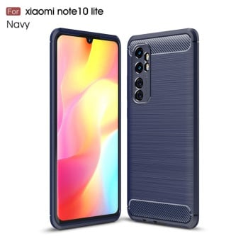 Ударозахисний чохол HMC Carbon Fiber Texture на Xiaomi Mi Note 10 Lite - синій