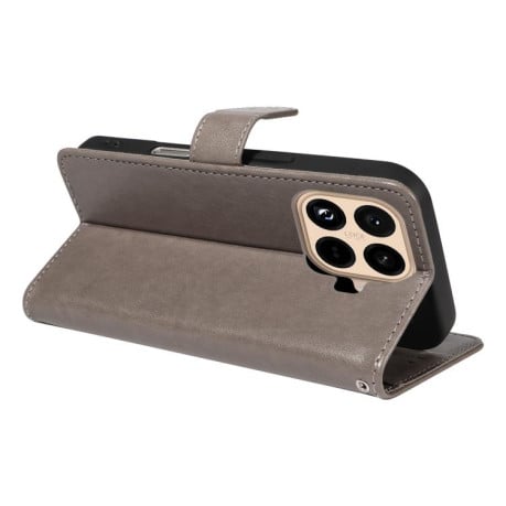 Чехол-книжка Cat Embossing Pattern на Xiaomi 15T Pro 5G EU 173mm - серый