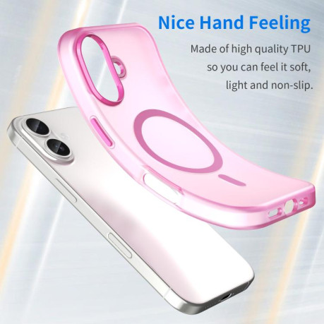 Протиударний чохол MagSafe Frosted Translucent TPU+PC для iPhone 17 - рожевий