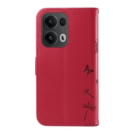 Чехол-книжка Dandelion Embossed Pattern Flip Leather для OPPO Reno13 Pro Global - красный