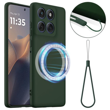 Силиконовый чехол Shockproof Silicone Magsafe для Motorola Edge 60 / 60s / 60 Fusion - зеленый