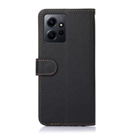 Чехол-книжка KHAZNEH Litchi Texture для Xiaomi Redmi Note 12 4G - черный