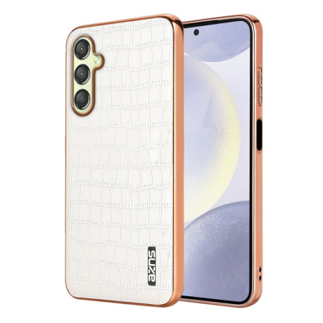 Чохол AZNS Electroplated Frame Crocodile Texture для Samsung Galaxy A16 5G - білий