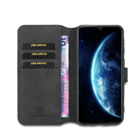 Кожаный чехол- книжка DG.MING Retro Oil Side на Samsung Galaxy M21/M30s-черный