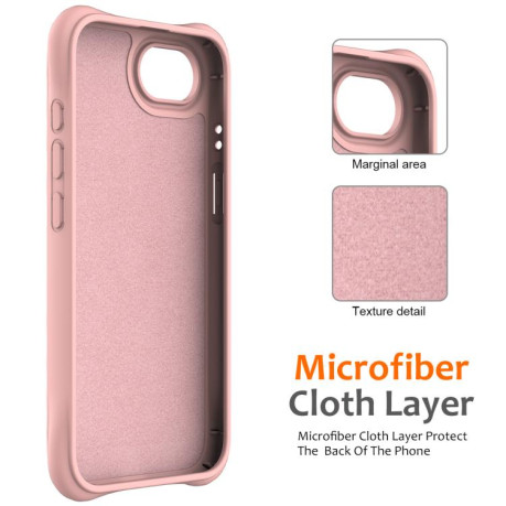 Чохол протиударний Wave Texture MagSafe Magnetic Liquid Silicone для iPhone 16e - рожевий
