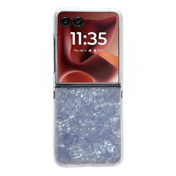 Протиударний чохол Pearlescent Shell Texture для Motorola Razr 60 Ultra - білий