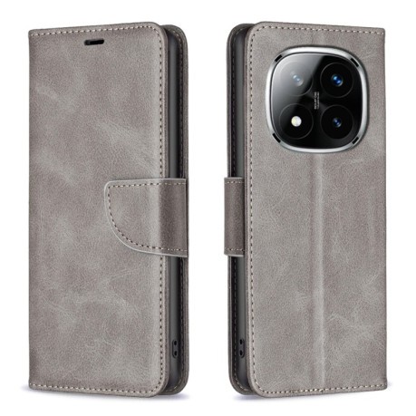 Чехол-книжка Lambskin Texture Pure Color для Xiaomi Redmi Note 14 Pro 5G / Note 14 Pro+ 5G - серый