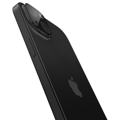 Комплект защитных стекол 2шт на камеру Spigen Optik.Tr Camera Lens для iPhone 15/15 Plus - Black
