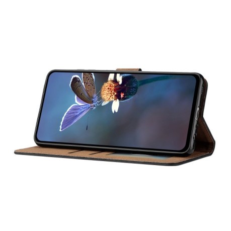Чехол-книжка Seven Butterflies Embossed Leather для Motorola Edge 50 5G - черный