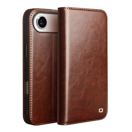 Чехол-книжка QIALINO Classic с натуральной кожи на iPhone Air - коричневый