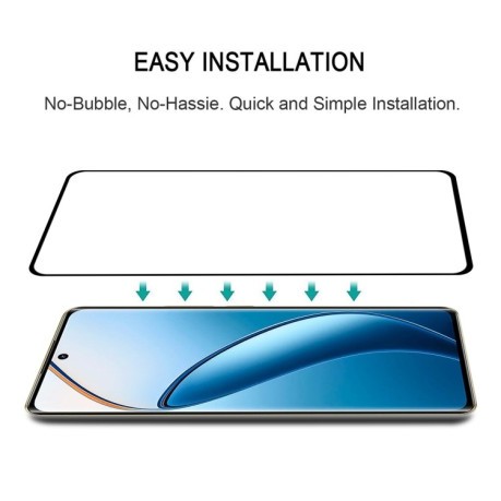 Захисне скло 9H HD 3D Curved (Edge Glue) для Realme 12 Pro / 12 Pro+ - чорне