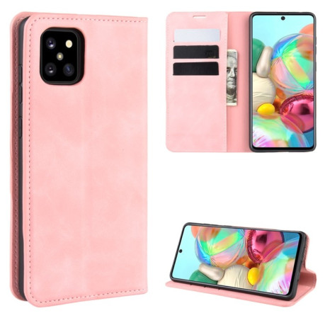Чохол-книжка Retro-skin Business Magnetic Suction Samsung Galaxy A81 / M60S / Note 10 Lite -рожевий