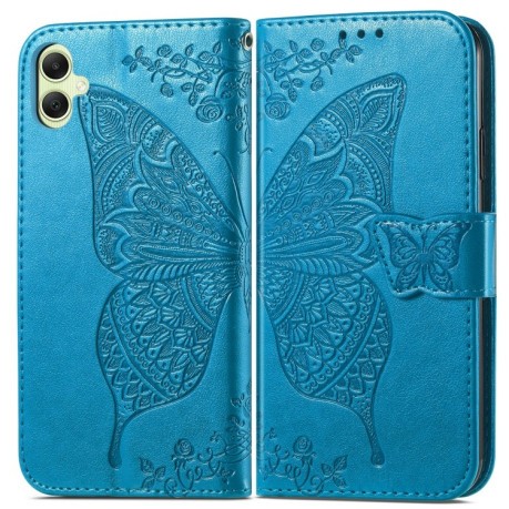 Чехол-книжка Butterfly Love Flower Embossed для Samsung Galaxy A05 - синий