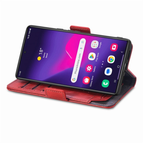 Чехол-книжка CaseNeo Splicing Dual Magnetic Buckle Leather для Samsung Galaxy S24 Ultra 5G - красный