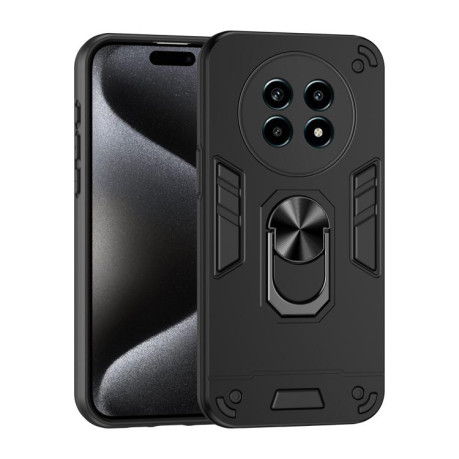 Ударозащитный чехол Shockproof Metal Ring Holder для Realme 13 Pro / 13 Pro+ - черный