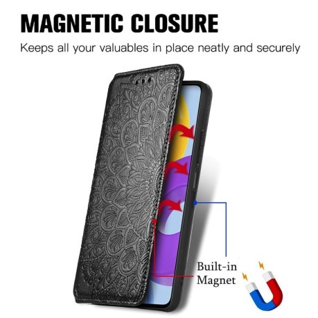 Чехол-книжка Blooming Mandala для Samsung Galaxy M52 5G - черный