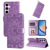 Чехол-книжка Embossed Sunflower для Samsung Galaxy A35 - фиолетовый