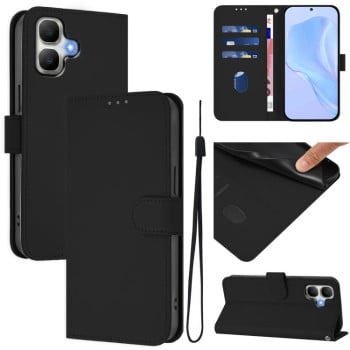 Чохол-книжка з м'яким покриттям (Skin Feel) зі шнурком на Infinix Smart 20 4G / X6840 — чорний