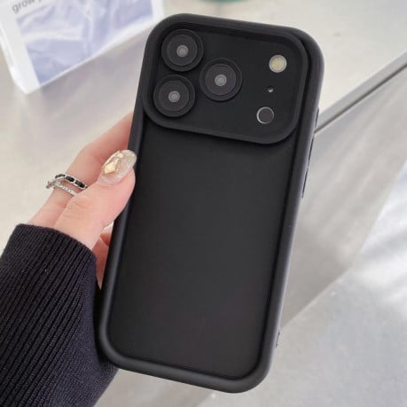 Чехол силиконовый Shockproof Frame Frosted Precise Hole на iPhone 17 Pro Max - черный