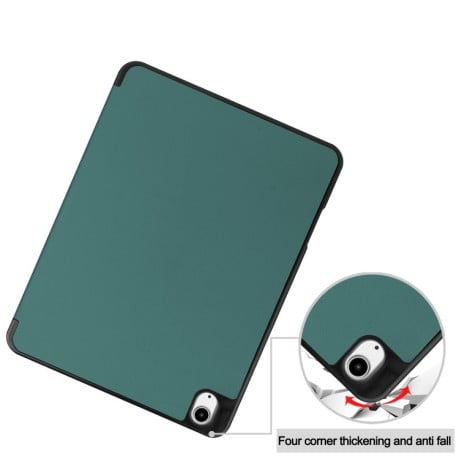 Чехол-книжка Custer Pattern Pure Color 3-Fold Holder на iPad Air 13 2024 - зеленый