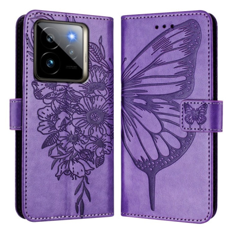 Чехол-книжка Embossed Butterfly для Realme GT7 Pro 5G - фиолетовый