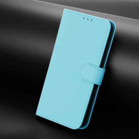 Чехол-книжка с мягким покрытием (Skin Feel) со шнурком на Xiaomi Poco M7 4G 169mm - голубой