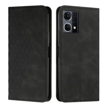 Чохол-книжка Diamond Splicing Skin Feel для OPPO Reno7 4G Global/F21 Pro 4G - чорний