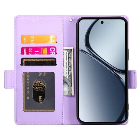 Чохол-книжка Side Buckle Magnetic Frosted Leather на Realme C75 / Realme 14x - фіолетовий