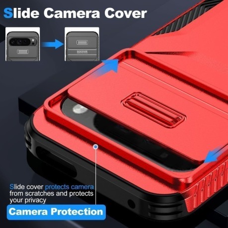 Протиударний чохол Sliding Camshield для Google Pixel 9 Pro XL - червоний