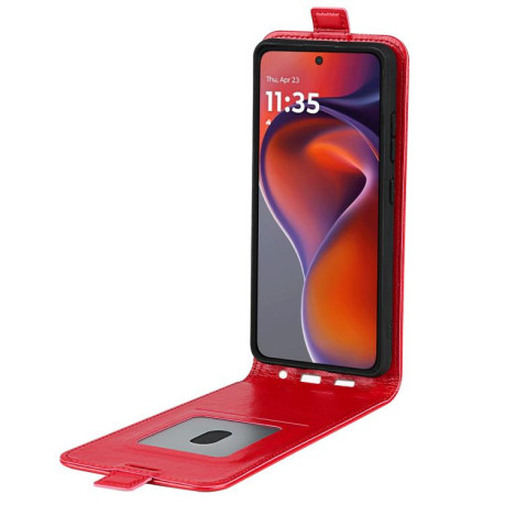 Фліп-чохол Vertical Flip Leather Phone Case with Card Slot для Motorola Moto G15 - червоний