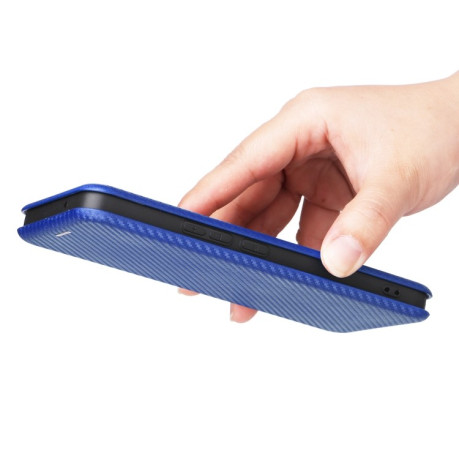 Чохол-книжка Carbon Fiber Texture на Vivo S12 5G/V23 5G - синій