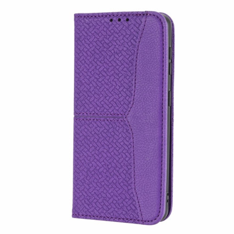 Чохол-книжка Woven Texture для Samaung Galaxy S22 5G - фіолетовий