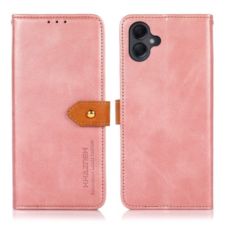 Чехол-книжка KHAZNEH Dual-color Cowhide для Samsung Galaxy A06 4G - розовое золото