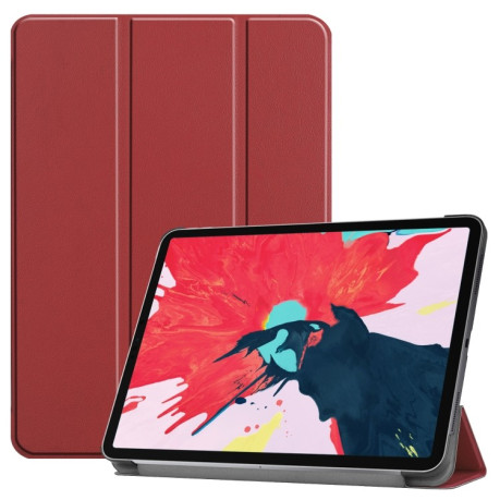Чехол-книжка Custer Texture Smart на iPad Air 4 10.9 2020/Pro 11 2021/2020/2018 - винно-красный