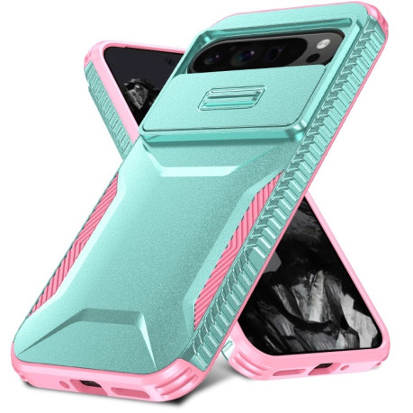 Противоударный чехол Sliding Camshield для Google Pixel 9 Pro XL - Grey Green + Pink