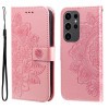 Чохол-книжка 7-petal Flowers Embossing на Samsung Galaxy S24 Ultra 5G - рожеве золото