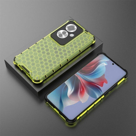 Противоударный чехол Honeycomb на OPPO Reno11 F - зеленый