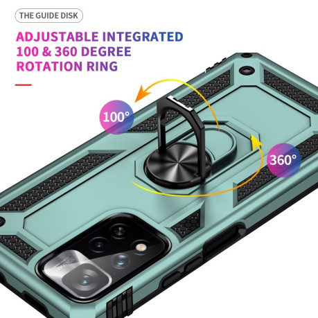 Противоударный чехол-подставка 360 Degree Rotating Holder на Xiaomi Redmi Note 12 Pro 4G/11 Pro Global(4G/5G)/11E Pro  - зеленый