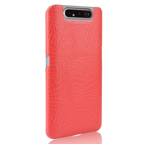 Ударопрочный чехол Crocodile Texture на Samsung Galaxy A80 -красный