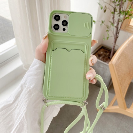Протиударний чохол Sliding Camera with Card Slot для iPhone 11 - зелений