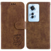 Чехол-книжка Little Tiger Embossed Leather на OPPO Reno11 F Global - коричневый