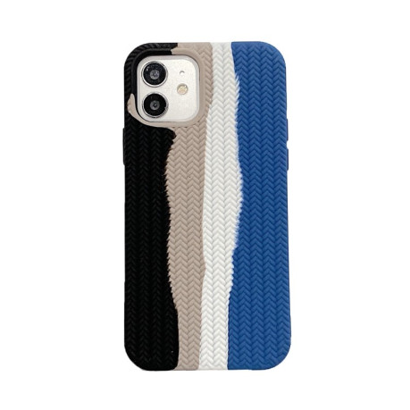 Противоударный чехол Herringbone Texture для iPhone 11 - радужно-черный