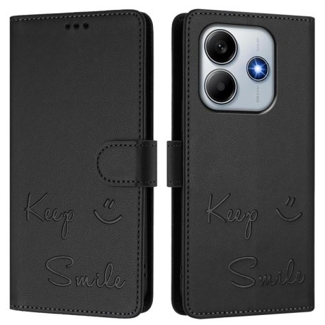 Чехол-книжка Smile Embossing RFID Leather для Xiaomi Poco M7 Pro 5G - черный