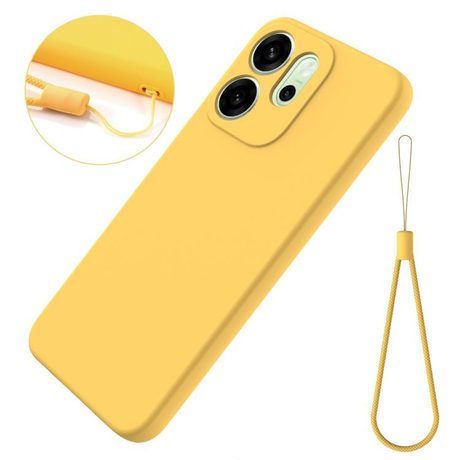 Силиконовый чехол Solid Color Liquid Silicone для OPPO Reno15 Pro 5G Global — жёлтый