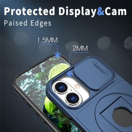 Противоударный чехол Camshield MagSafe Ring Holder Armor для iPhone 16 - синий