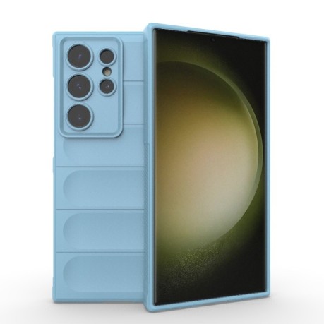 Силиконовый чехол Magic Flannel для Samsung Galaxy S24 Ultra 5G - голубой