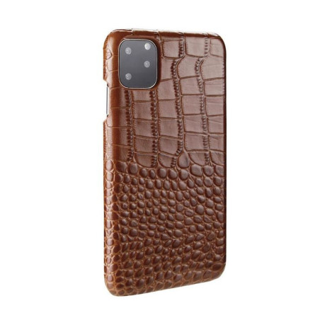 Шкіряний чохол EsCase Crocodile Skin-like на iPhone 11 Pro-коричневий